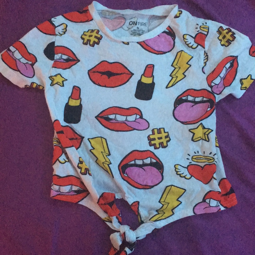 ( girls ) ties cropped shirt